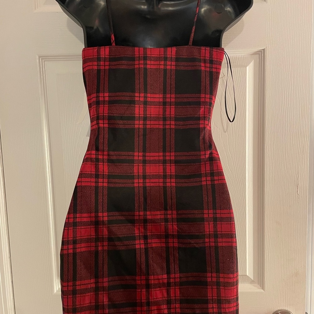 Black multicolored midi dress
